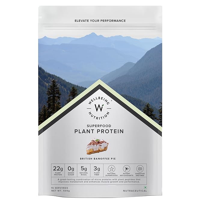 Wellbeing Nutrition Vegan Plant Protein Isolate – Banoffee Pie, 500g