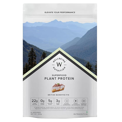 Wellbeing Nutrition Vegan Plant Protein Isolate – Banoffee Pie, 500g