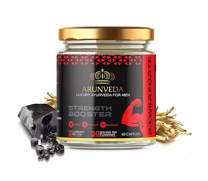 Sudhakar Arunveda Strength Booster for Men with Sweta Musli & 15 Natural Herbs- Stamina & Energy (60 Capsules)