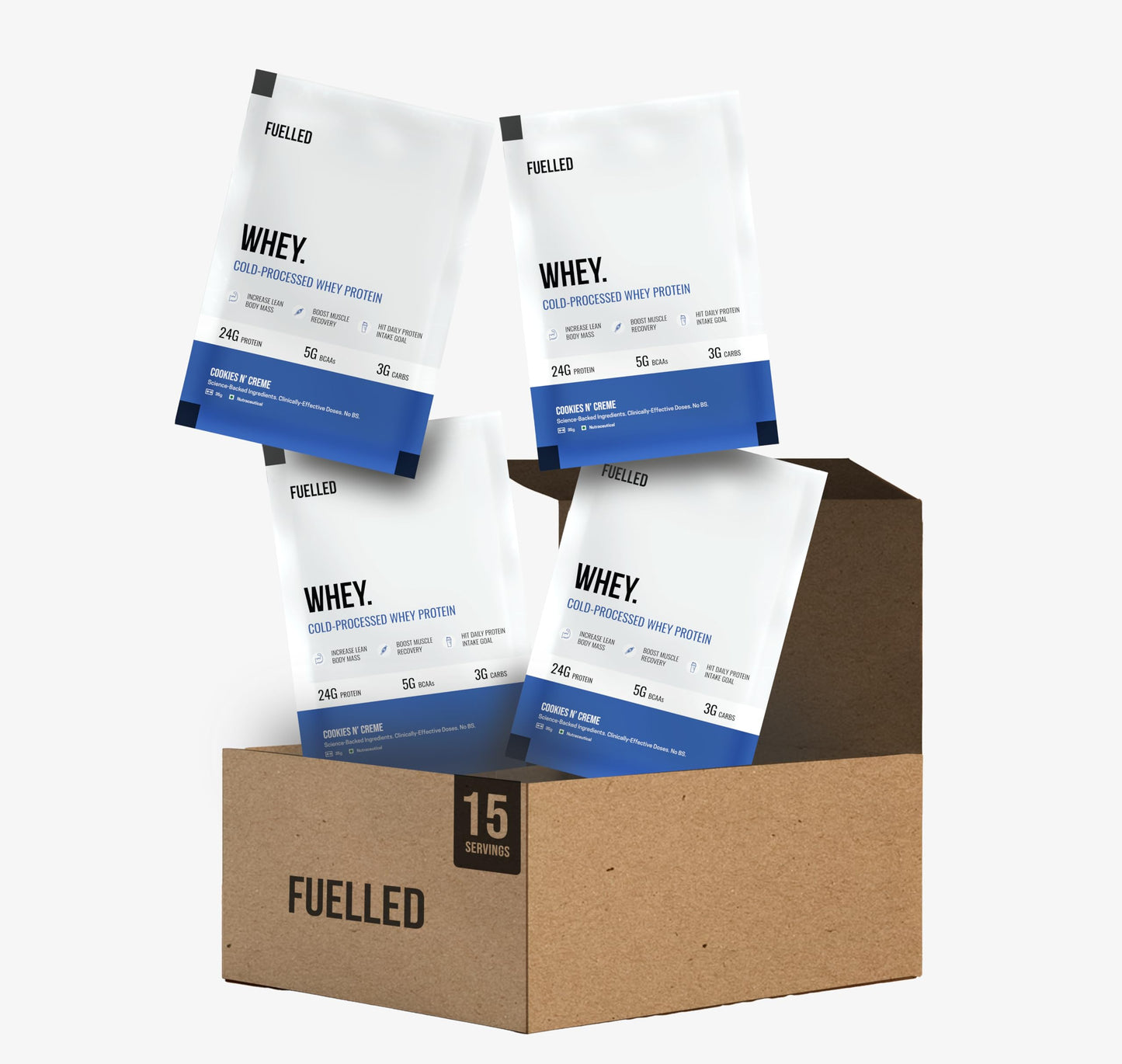 FUELLED Whey Protein Powder Concentrate & Isolate with 24 g Protein, 5 g BCAA (1 kg, 30 Servings) Lab Tested (Mango Ice Cream)