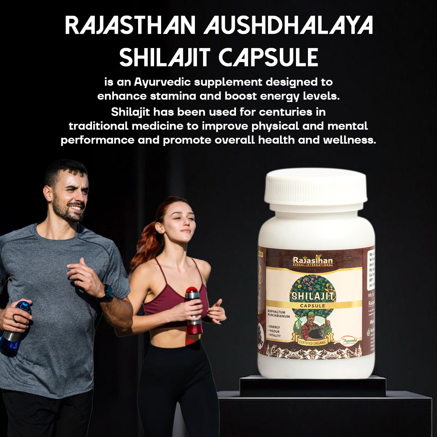 SHILAJIT Capsules by Rajasthan Aushdhalaya - 30 Capsules - Strength & Energy
