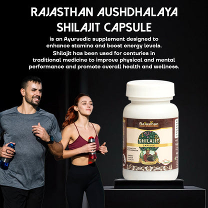 SHILAJIT Capsules by Rajasthan Aushdhalaya - 30 Capsules - Strength & Energy