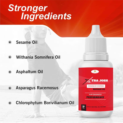 Xtra Josh Hard & Strong Pens Power Tablets with Land Massage Karne Wala Oil for Men Long Time | An Testosterone Booster Products Herbal Supplement for Muscle Growth & Pleasure (60 Capsules +30 ML)