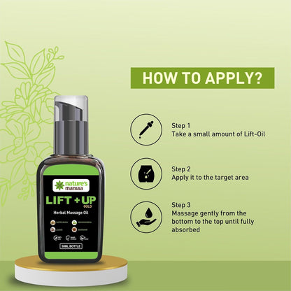Nature's Maniaa Lift Up Massage Oil for Men | Ayurvedic with Ashwagandha, Safed Musli, Shatavari & Laung Extract (50ml)