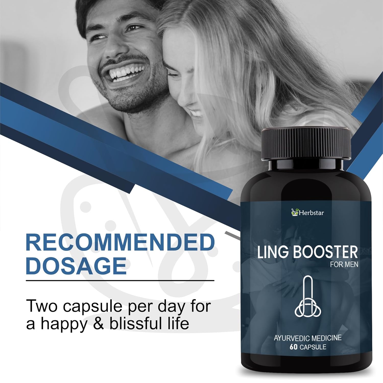 Ling Booster Herbal Long Penis Capsule for Men- Ayurvedic Supplement with Shilajit, Ashwagandha & Safed Musli -60 Capsules