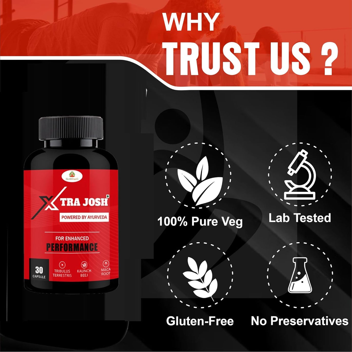 Xtra Josh Hard & Strong Pens Power Tablets with Land Massage Karne Wala Oil for Men Long Time | An Testosterone Booster Products Herbal Supplement for Muscle Growth & Pleasure (60 Capsules +30 ML)