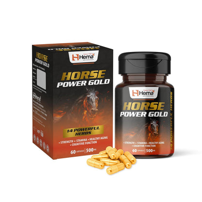 Horse Power Gold Capsule For Men | Enhances Stamina, Energy, and Power | Supports Healthy Testosterone Levels | 60 Capsules | Pack of 1