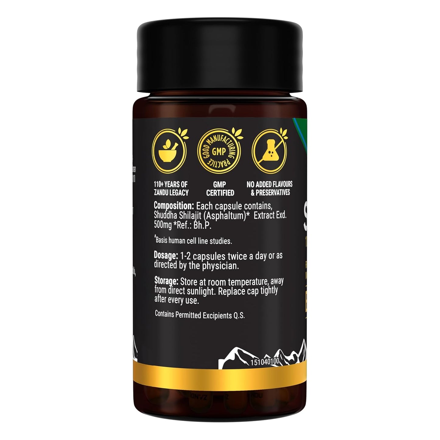 Zandu Shilajit Capsule, 60 capsules x Pack of 2, Original and Pure Himalayan Shilajeet, Boosts Immunity, Strength and Stamina.