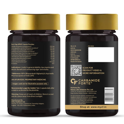 Carbamide Forte Shilajit Gold Capsules For Men With Pure Shilajit Swarna Bhasma,Gokshura,Ashwagandha | Himalayan Shilajiit For Men | Shilajeet Gold Original | Shilajeet Capsule | 60 Veg Capsules
