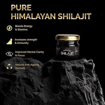 Shilajit Kesar Resin + MennX T-Capsules | 80% Fulvic Acid | Stamina & Performance