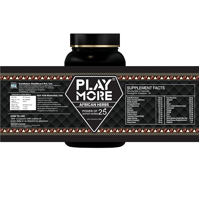 Play More African Herbs – 25-in-1 Men’s Capsules, 60 Veg