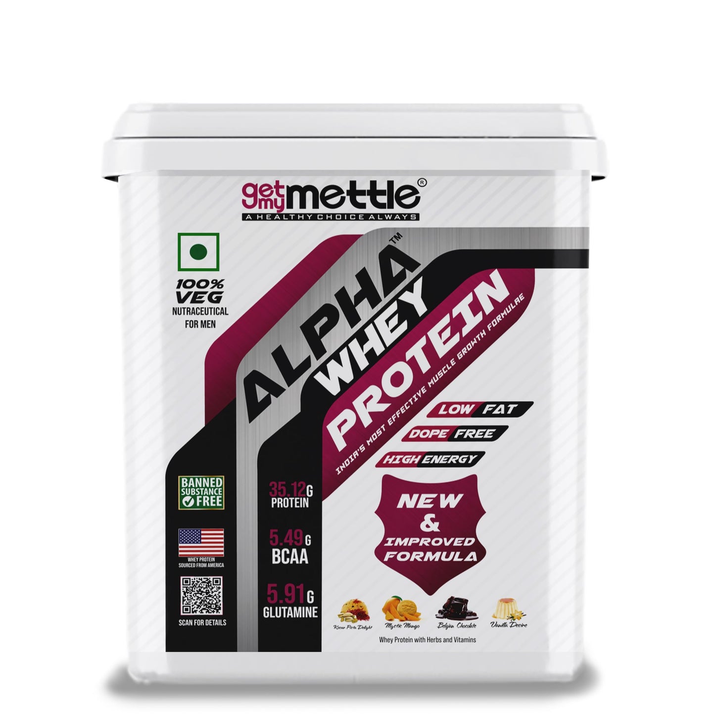 Getmymettle Alpha Whey Protein 1kg Kesar Pista Flavor, 35g Protein Muscle Growth & Rapid Recovery Post-Workout. Budget Friendly, USA Imported Whey