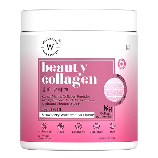 Wellbeing Nutrition Korean Marine Collagen – Strawberry Watermelon (250g)