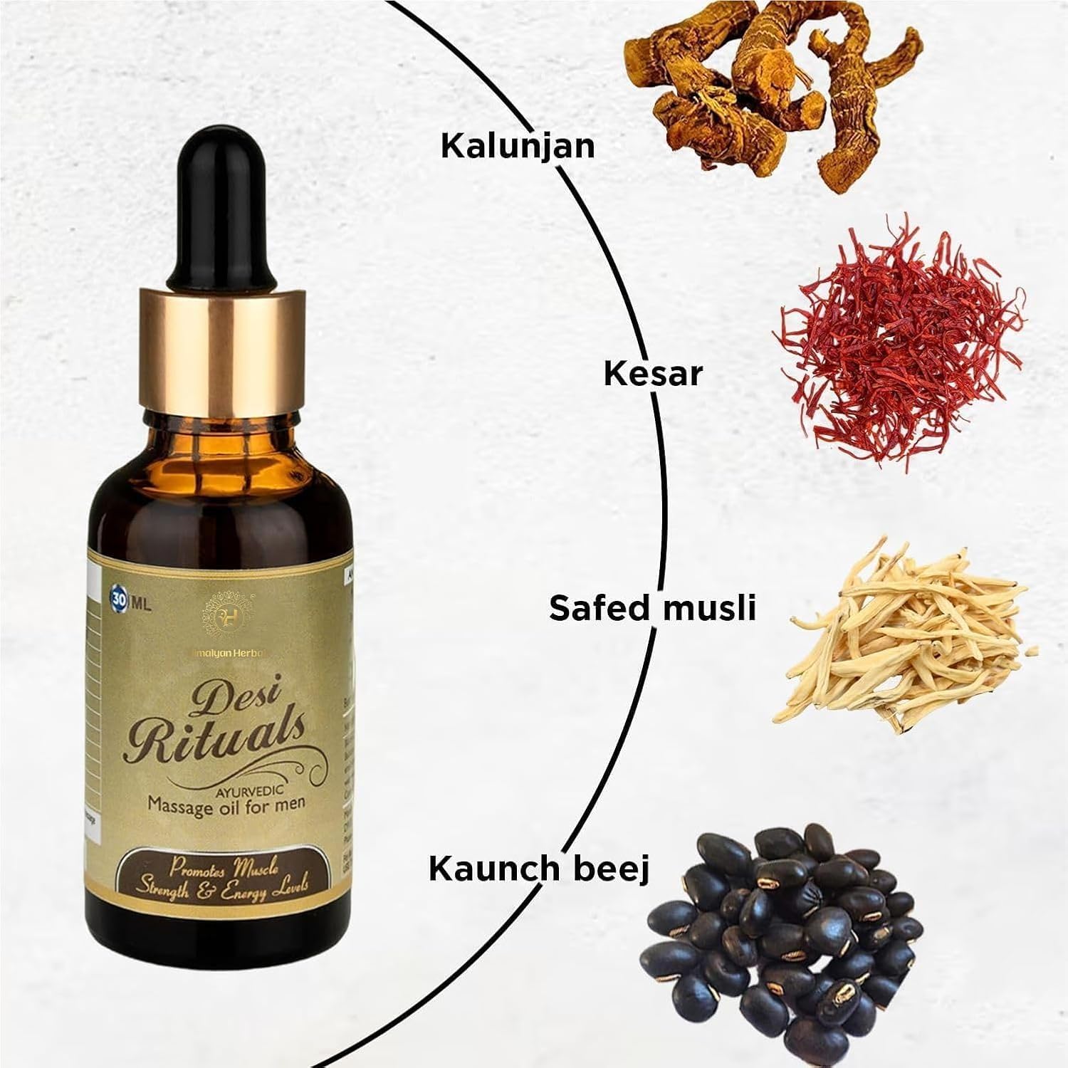 Ayurvedic Premium Stamina Booster Massage Oil for Men | Pure & Natural | For External Use Only | 1 Bottle (30 ML)