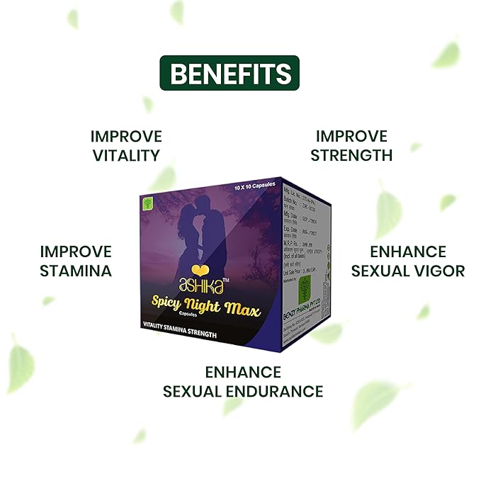 Ashika Spicy Night Max - Vitality, Stamina & Strength | 10 Strips x 10 Capsules