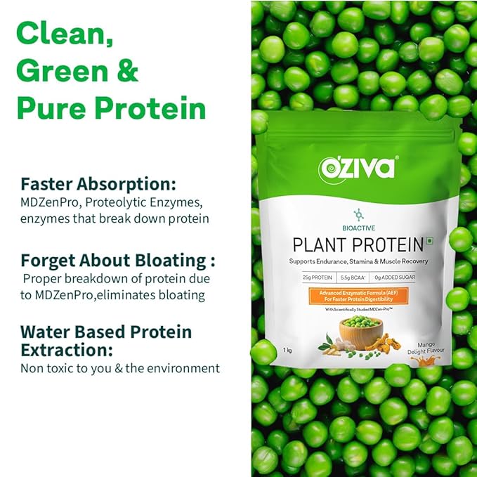 OZiva Bioactive Plant Protein – Mango, 1kg