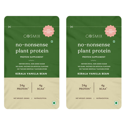 Cosmix No-Nonsense Plant Protein | 24 Protein/Serve, 500g Pouch | Japanese Ceremonial Matcha | Plant Based Protein, Pea & Rice Isolate | Clean, Easy to Digest | All Essential Amino Acids