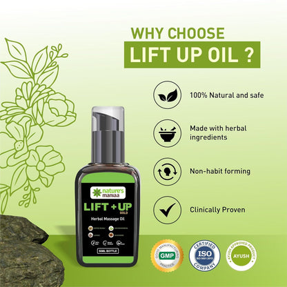 Nature's Maniaa Lift Up Massage Oil for Men | Ayurvedic with Ashwagandha, Safed Musli, Shatavari & Laung Extract (50ml)