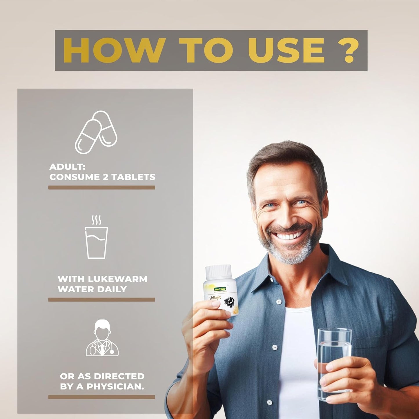 Jeena Sikho Shilajit 60 Tablets | 100% Herbal Supplement, Pack of 2