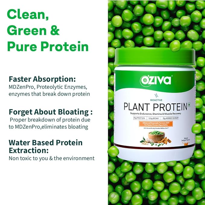 OZiva Bioactive Plant Protein – Chocolate, 500g