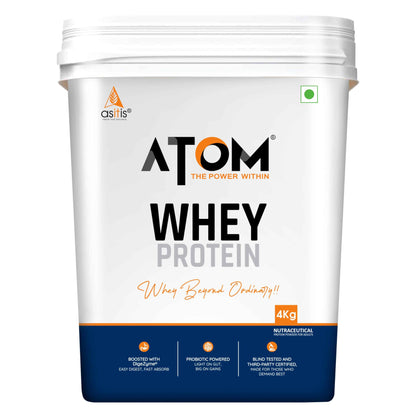 ATOM Whey Protein Double Rich Chocolate 1kg+ AS-IT-IS Creatine 100g (Combo Pack)