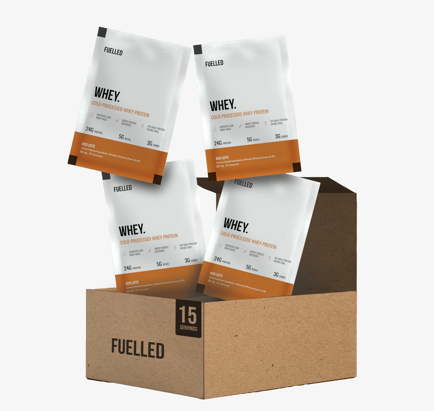 FUELLED Whey Protein Powder Concentrate & Isolate with 24 g Protein, 5 g BCAA (1 kg, 30 Servings) Lab Tested (Mango Ice Cream)