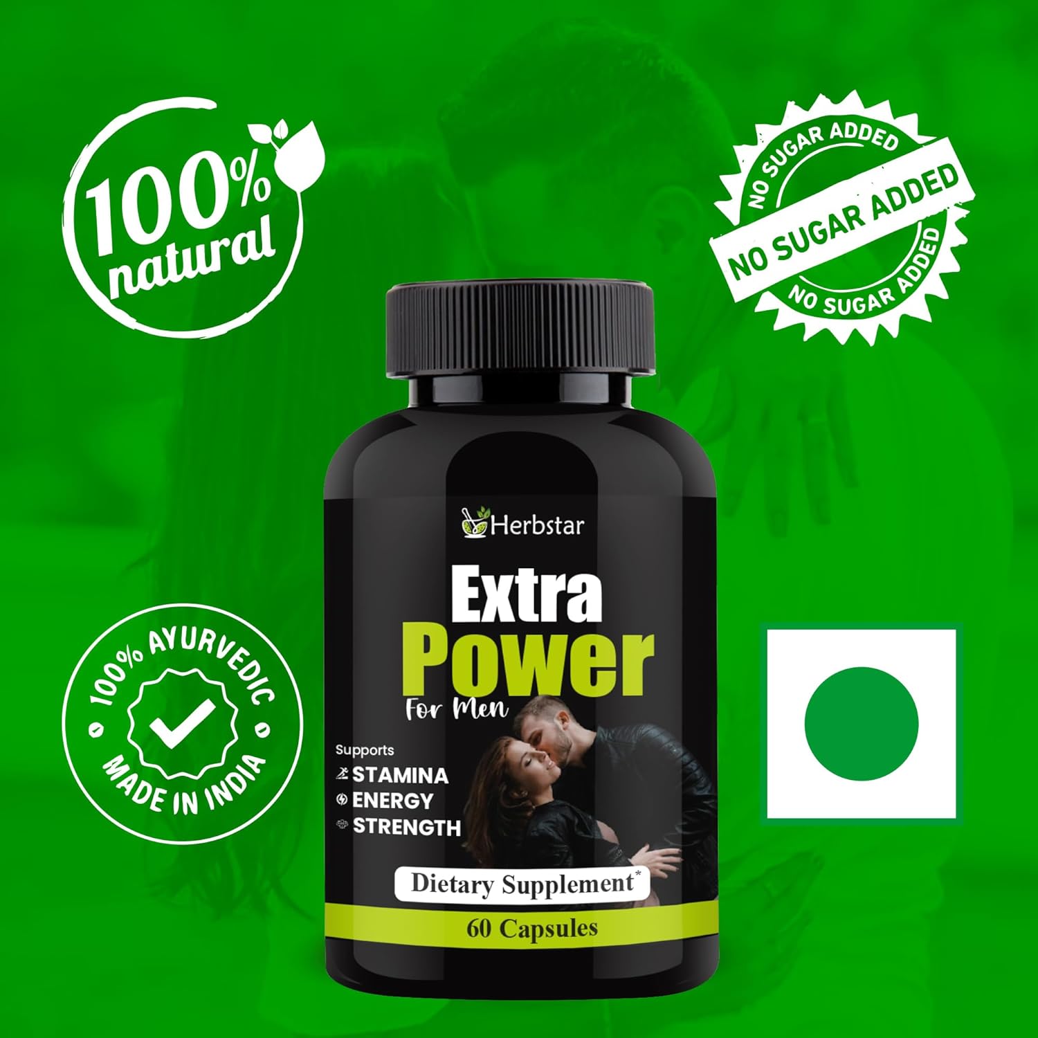 Extra Power Capsules for Men | Ayurvedic Tablets With Shilajit, Ashwagandha, Safed Musli & Gokshura | Long-Lasting Strength, Ling Mota Lamba & Energy & Stamina Booster 60 Veg Capsules
