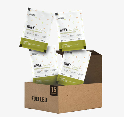 FUELLED Whey Protein Powder Concentrate & Isolate with 24 g Protein, 5 g BCAA (1 kg, 30 Servings) Lab Tested (Mango Ice Cream)