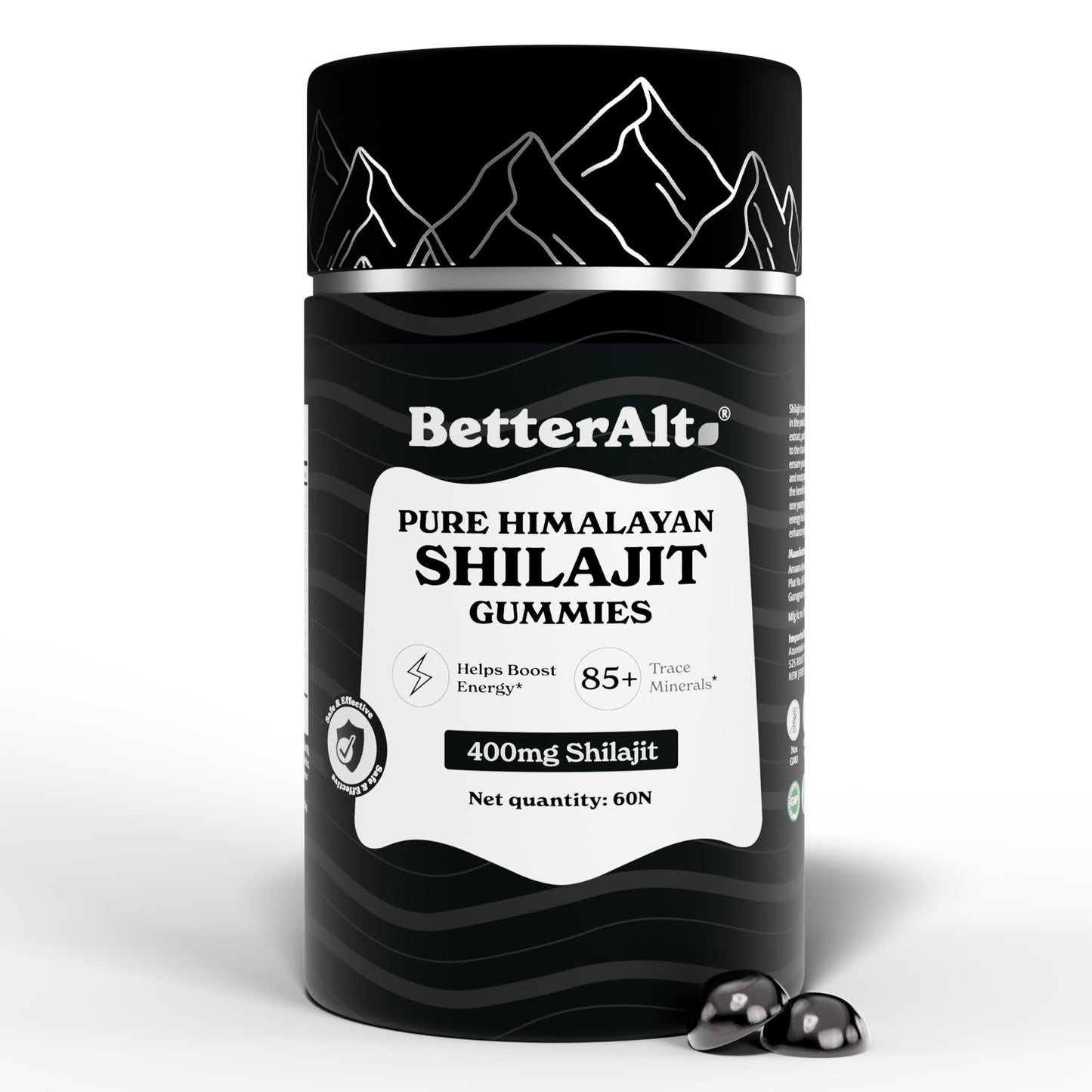 Better Alt Gold+ Shilajit Gummies | With Ashwagandha, Safed Musli,Shilajit Resin & Ginger |Helps Boost Energy & Improves Stamina |1-Month Dietary Supplement|60 Gummies
