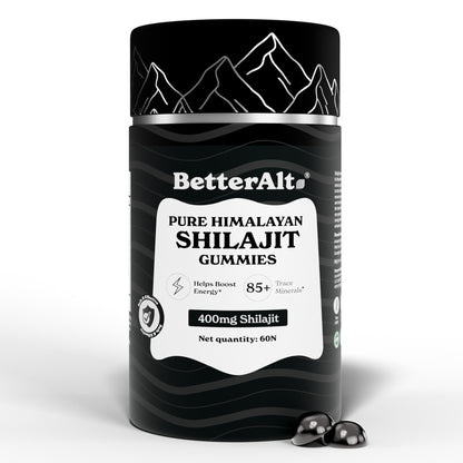 Better Alt Gold+ Shilajit Gummies | With Ashwagandha, Safed Musli,Shilajit Resin & Ginger |Helps Boost Energy & Improves Stamina |1-Month Dietary Supplement|60 Gummies