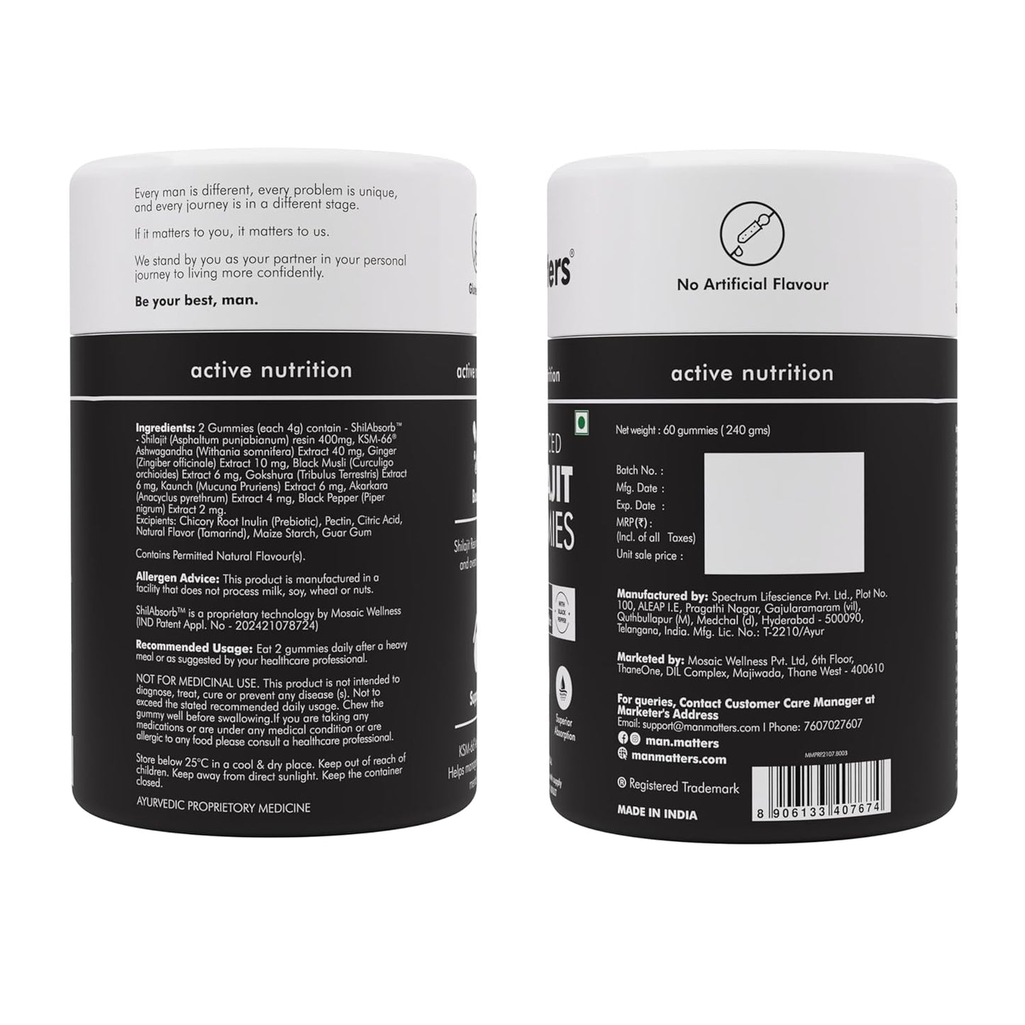 Man Matters Pure Himalayan Shilajit/Shilajeet Gummies Advanced With 75% Fulvic Acid, Ksm 66 Ashwagandha & Black Pepper | Boosts Stamina & Improves Energy Levels | No Added Sugar | Pack Of 60