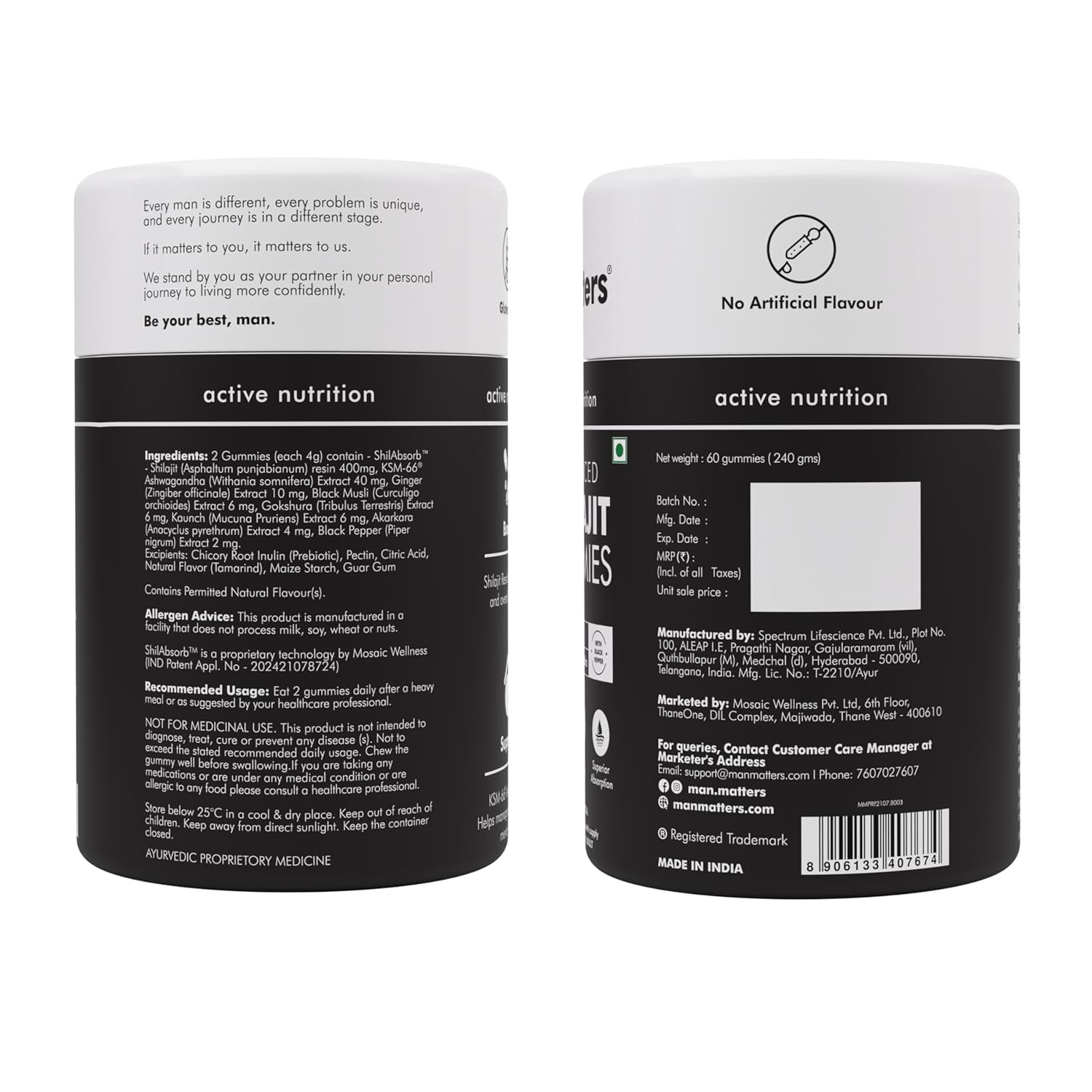 Man Matters Pure Himalayan Shilajit/Shilajeet Gummies Advanced With 75% Fulvic Acid, Ksm 66 Ashwagandha & Black Pepper | Boosts Stamina & Improves Energy Levels | No Added Sugar | Pack Of 60