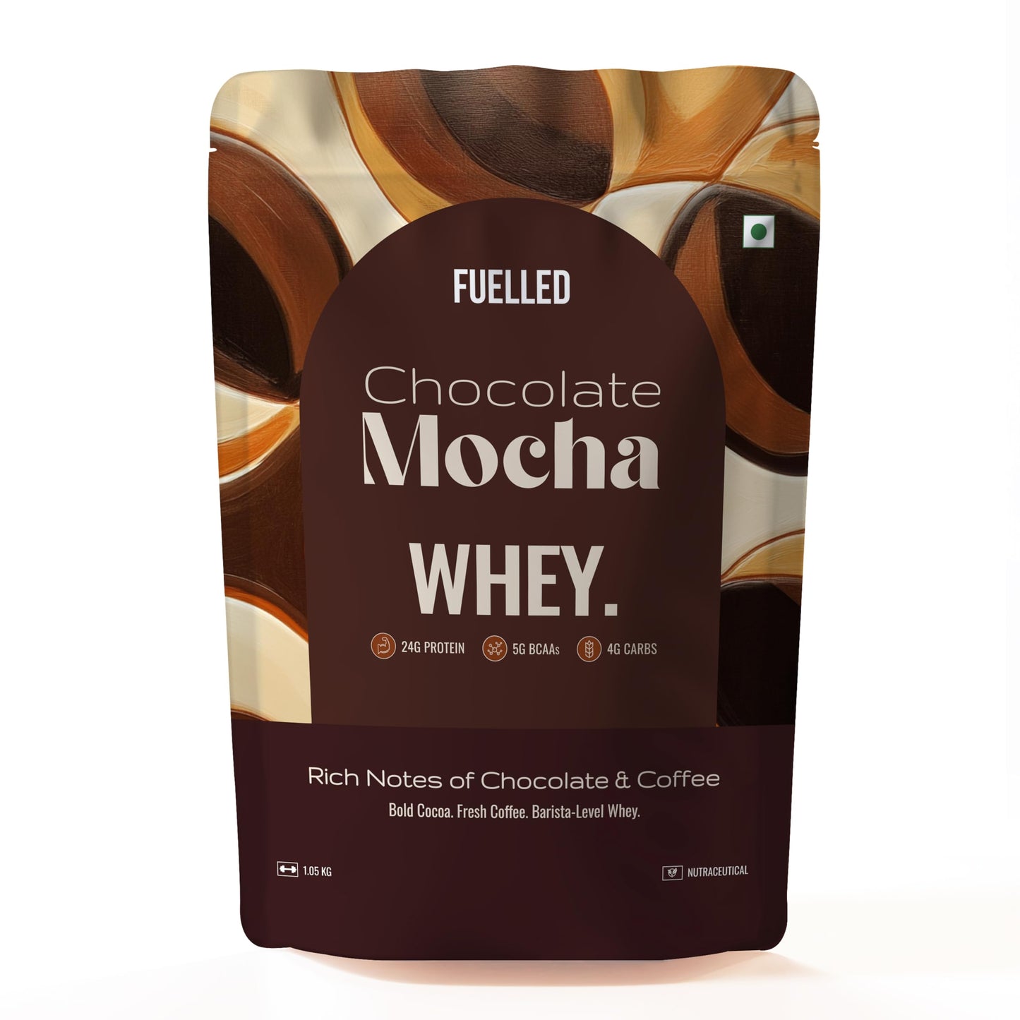 FUELLED Whey Protein Powder Concentrate & Isolate with 24 g Protein, 5 g BCAA (1 kg, 30 Servings) Lab Tested (Mango Ice Cream)