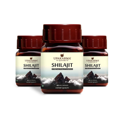 UPAKARMA Shilajit | Pure Extract Based (300 mg), Natural Strength & Stamina Booster |Lab Tested, R&D Backed 90 Veg Capsules- Pack of 2