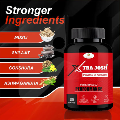 Xtra Josh Hard & Strong Pens Power Tablets with Land Massage Karne Wala Oil for Men Long Time | An Testosterone Booster Products Herbal Supplement for Muscle Growth & Pleasure (60 Capsules +30 ML)