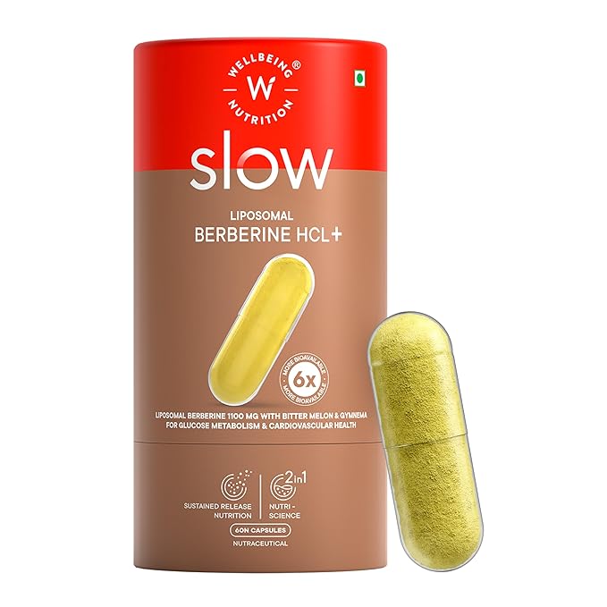Wellbeing Nutrition Slow Liposomal Berberine HCL+ – 60 Veg Caps