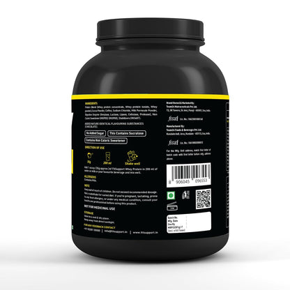 FITSUPPORT Premium Whey Protein Powder | High-Protein, Low-Sugar, Smooth & Creamy | Instant Coffee Mix with Real Cocoa, Smooth & Indulgent Flavor (2Kg, Chocolate Mocha)