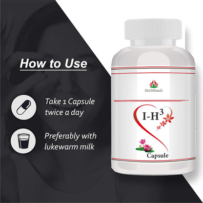IH3 Capsules for Men | Stamina & Power Booster Supplement with Original Shilajit, Ashwagandha, Gokshura & More (60 Tablets)