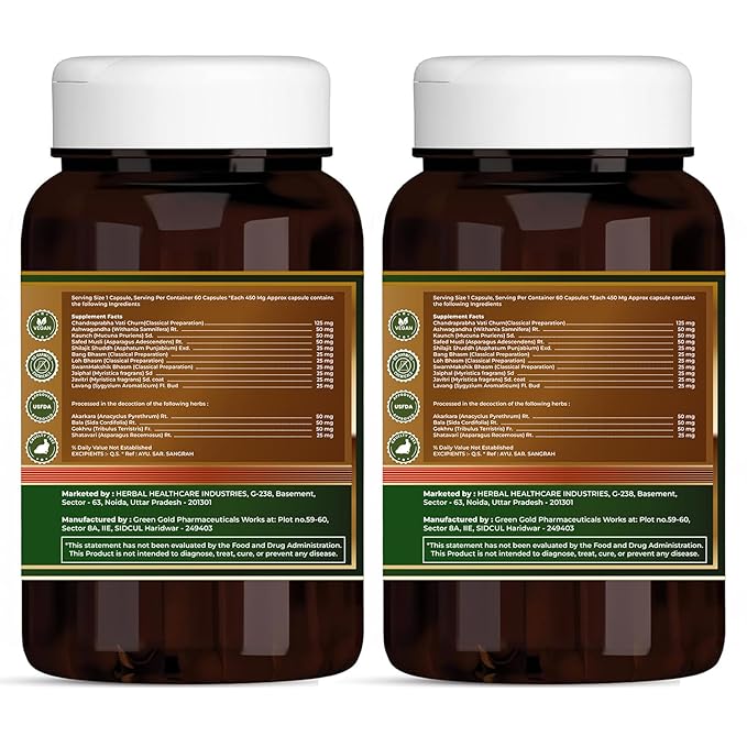 Extra Performer Men’s Vitality Capsules | 15+ Herbs | 60 Veg Caps × 2