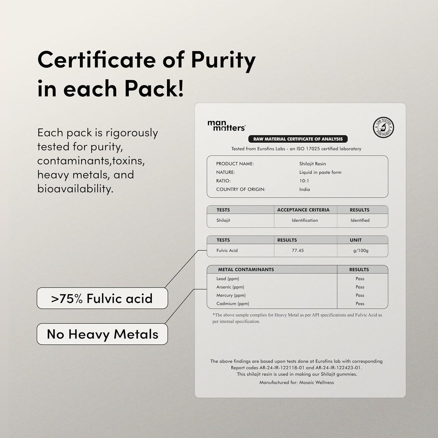 Man Matters Pure Himalayan Shilajit/Shilajeet Gummies Advanced With 75% Fulvic Acid, Ksm 66 Ashwagandha & Black Pepper | Boosts Stamina & Improves Energy Levels | No Added Sugar | Pack Of 60