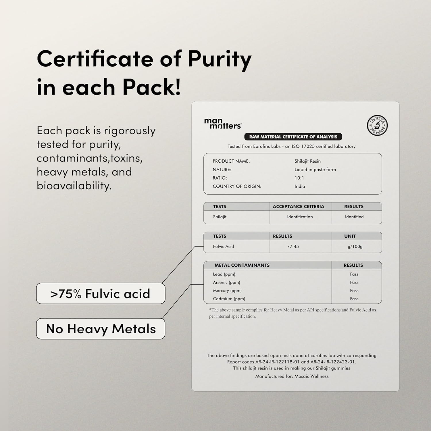 Man Matters Pure Himalayan Shilajit/Shilajeet Gummies Advanced With 75% Fulvic Acid, Ksm 66 Ashwagandha & Black Pepper | Boosts Stamina & Improves Energy Levels | No Added Sugar | Pack Of 60