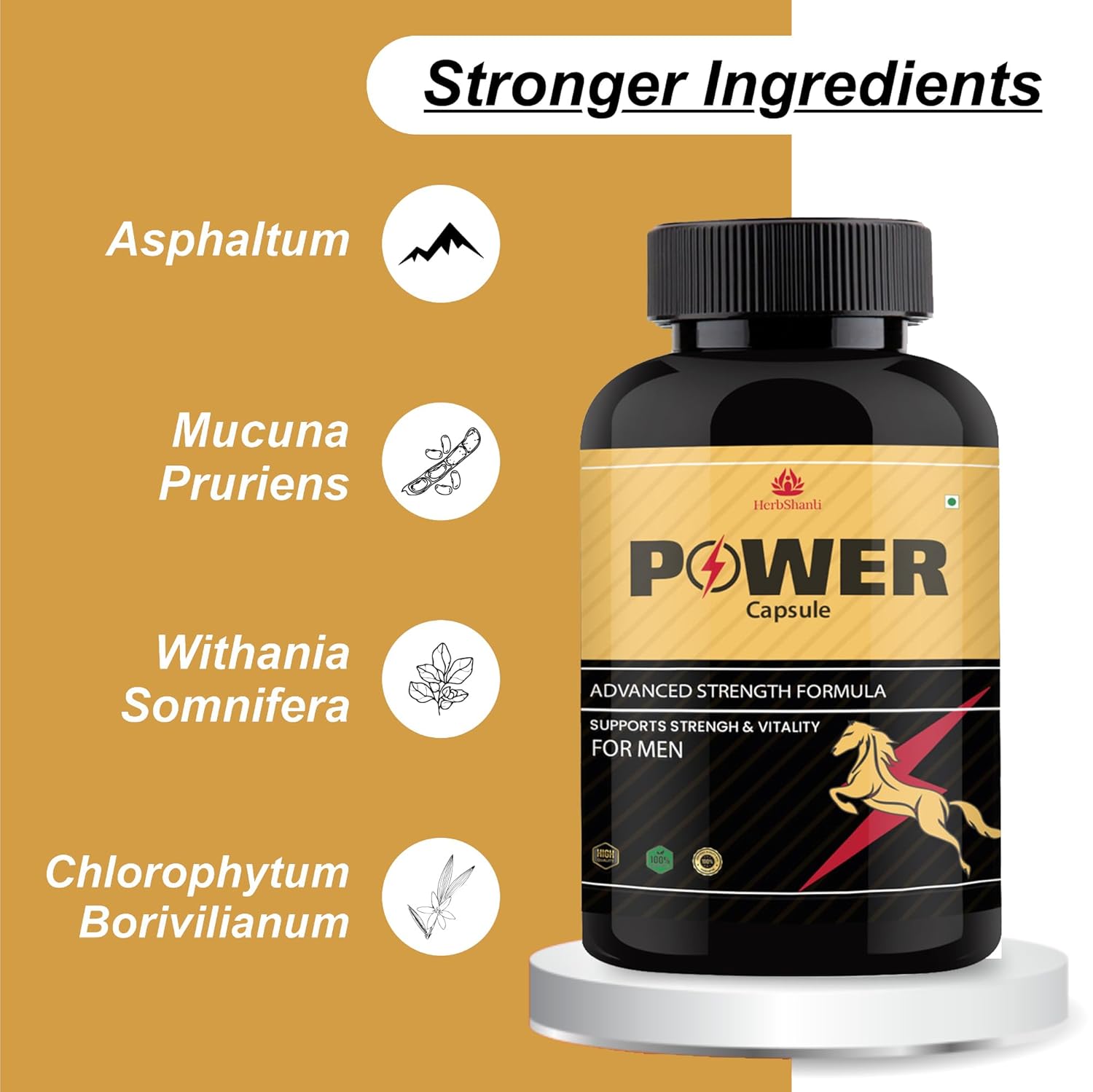 Hours Power Capsule for Men with Ling Mota Lamba Massage Oil | Testosterone Booster Ayurvedic Shilajit Pens Tablets for Long Time Stamina Like Horse (60 Cap & 30ML)