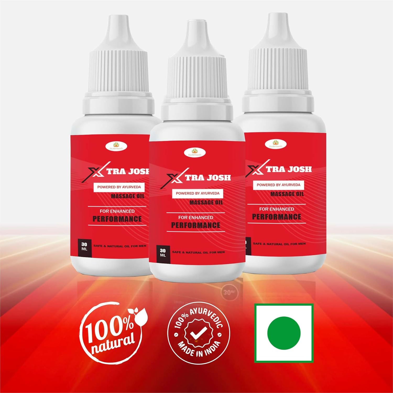 Xtra Josh Hard & Strong Pens Power Tablets with Land Massage Karne Wala Oil for Men Long Time | An Testosterone Booster Products Herbal Supplement for Muscle Growth & Pleasure (60 Capsules +30 ML)