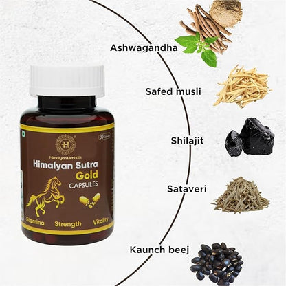 Sutra Gold Men’s Capsules | Herbal Stamina & Strength | 30 Veg Caps