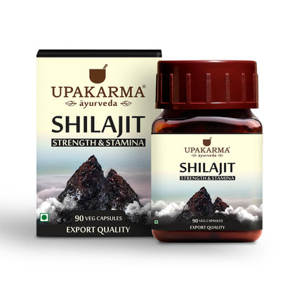 UPAKARMA Shilajit | Pure Extract Based (300 mg), Natural Strength & Stamina Booster |Lab Tested, R&D Backed 90 Veg Capsules- Pack of 2