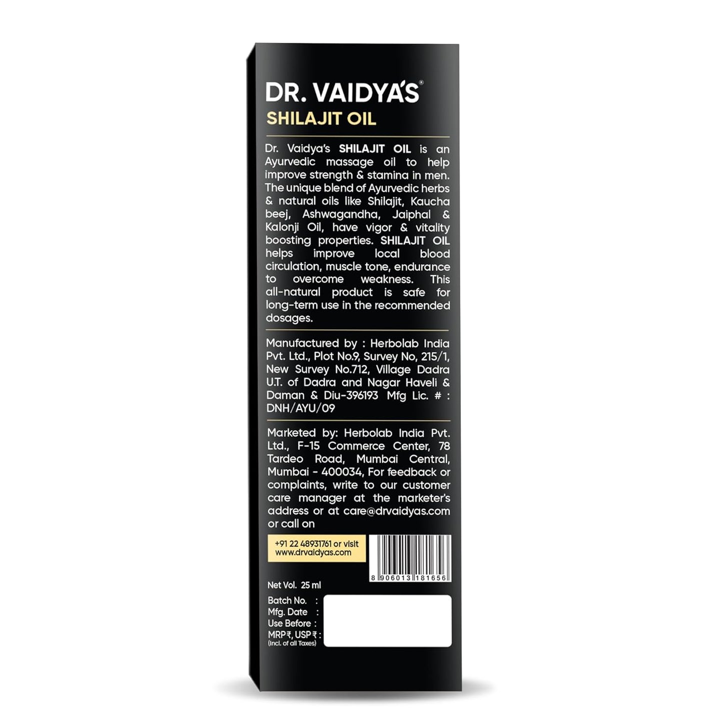 Dr. Vaidya’s Shilajit Oil for Men – Ayurvedic Massage Oil for Strength, Stamina & Recovery | 100% Natural Shilajit Oil with Ashwagandha & Gokshura – Shilajit for Men, 30ml (Pack of 3)