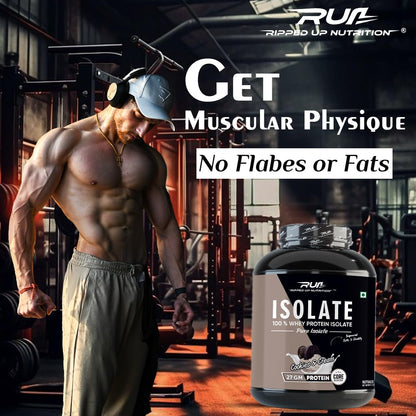 Ripped Up Nutrition 100% Pure Whey Protein Isolate|27G Fast-Absorbing Protein/Scoop|Low Carb & Fat For Lean Muscle Growth|No Fillers or Maltodextrin|GMP Certified (Cookies And Cream,1.8Kg (4 lbs))