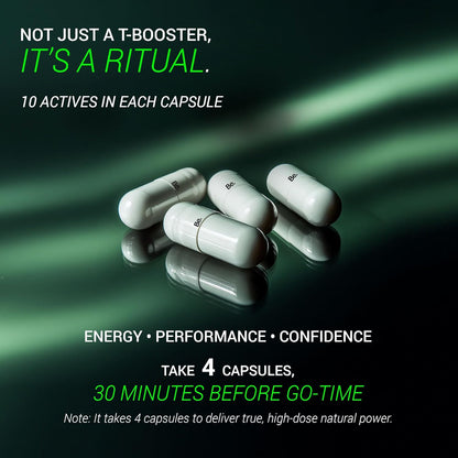 Be. Alpha Testosterone Support for Men | Daily Magnesium Supplement, Ashwagandha, Safed Musli, Fenugreek, Gokhshura & Ginseng | For Energy, Stamina, Vitality & Muscle Mass | (120 capsules)