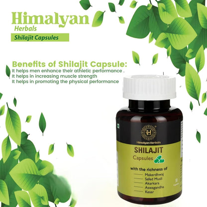 Original Shilajit Capsules | Blend of Kesar, Safed Musli, Ashwagandha & Gokhru | Pure & Natural Shilajeet for Strength, Stamina, Energy & Immunity | 30 Veg Capsules