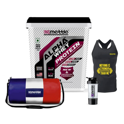 Getmymettle Alpha Whey Protein 1kg Kesar Pista Flavor, 35g Protein Muscle Growth & Rapid Recovery Post-Workout. Budget Friendly, USA Imported Whey